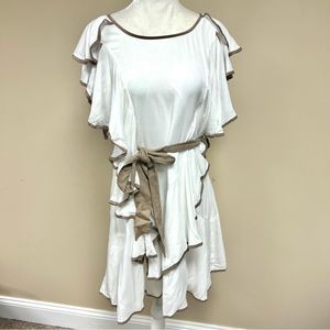 Waterfall dress with tie belt Sz M